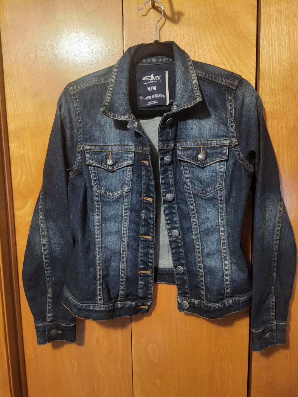 Silver Jeans Medium Wash Blue Denim Jacket
